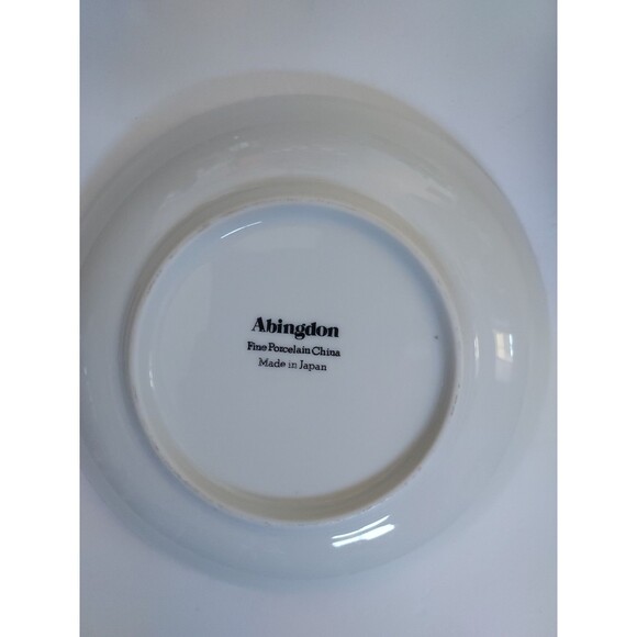 Vintage Abingdon Fine Porcelain China Japan 8” Bowls Set Of 2 Pink Floral - Picture 2 of 3